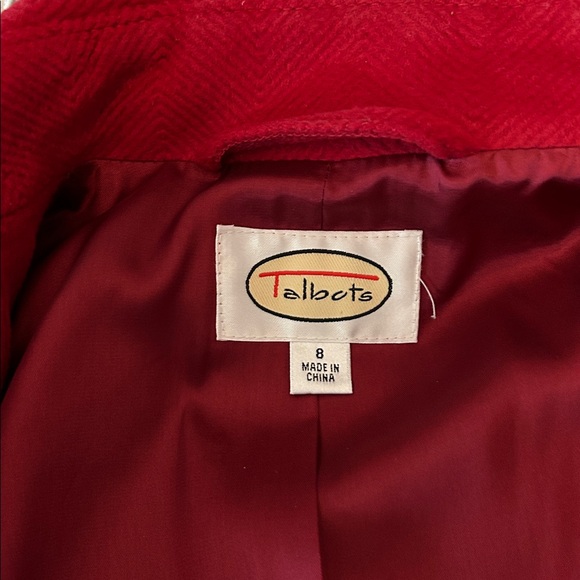 Talbots Red Wool blend Double-breasted coat. Size 8 - Picture 4 of 9